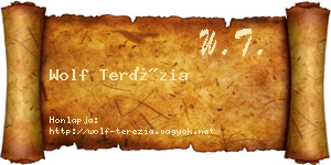 Wolf Terézia névjegykártya